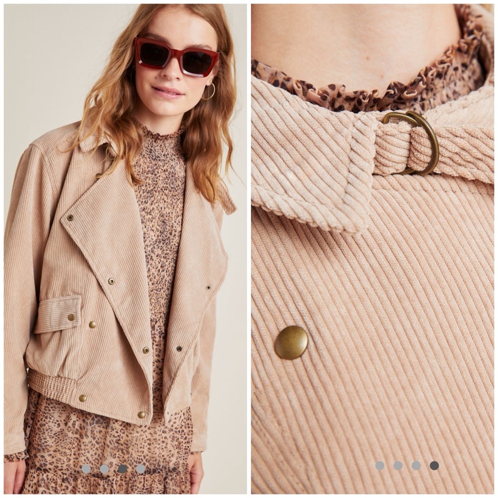 Anthropologie Beige Corduroy Utility Jacket - Picture 3 of 15